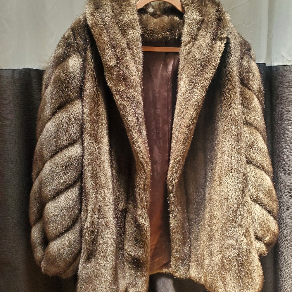 Elegant Brown Faux Fur Coat